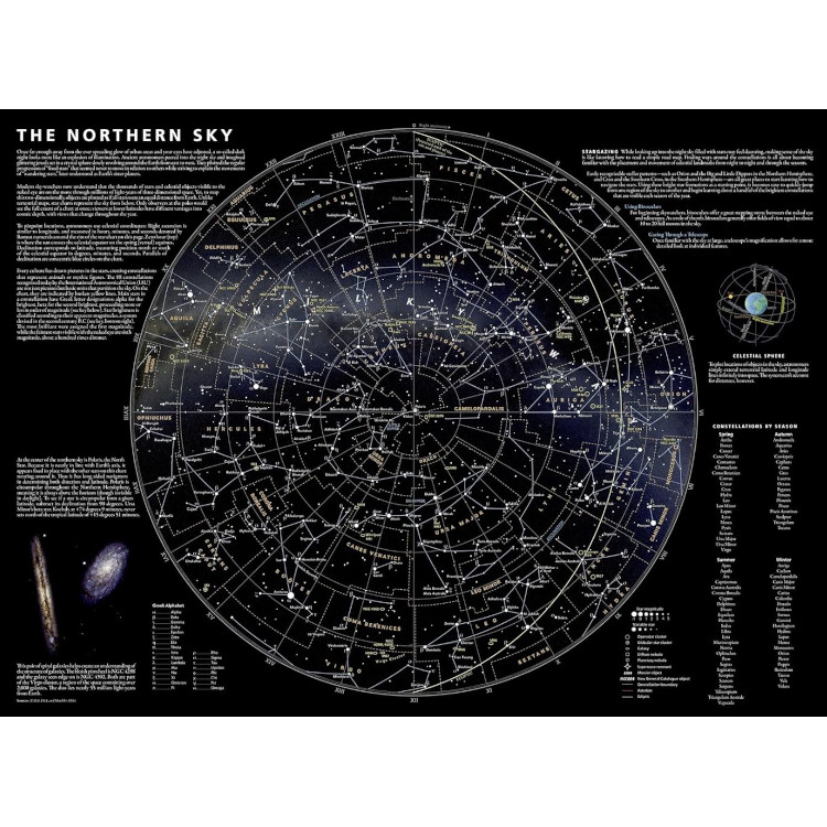 National Geographic Northern Hemisphere Night Sky Map